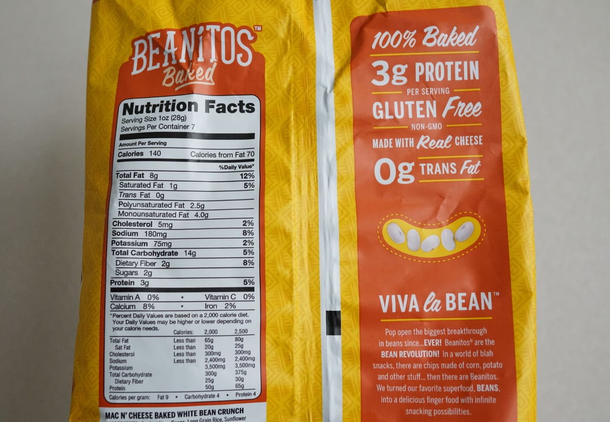 アイハーブおすすめグルテンフリー・トランス脂肪酸フリー・非遺伝子組み換えのお菓子　Beanitos, ホワイトビーンクランチ、マカロニアンドチーズ